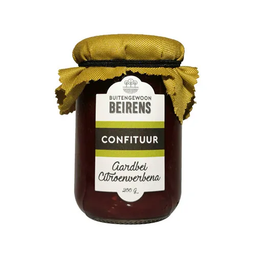[51002]  Buitengewoon Beirens Aardbei Citroenverbena confituur 200 ml
