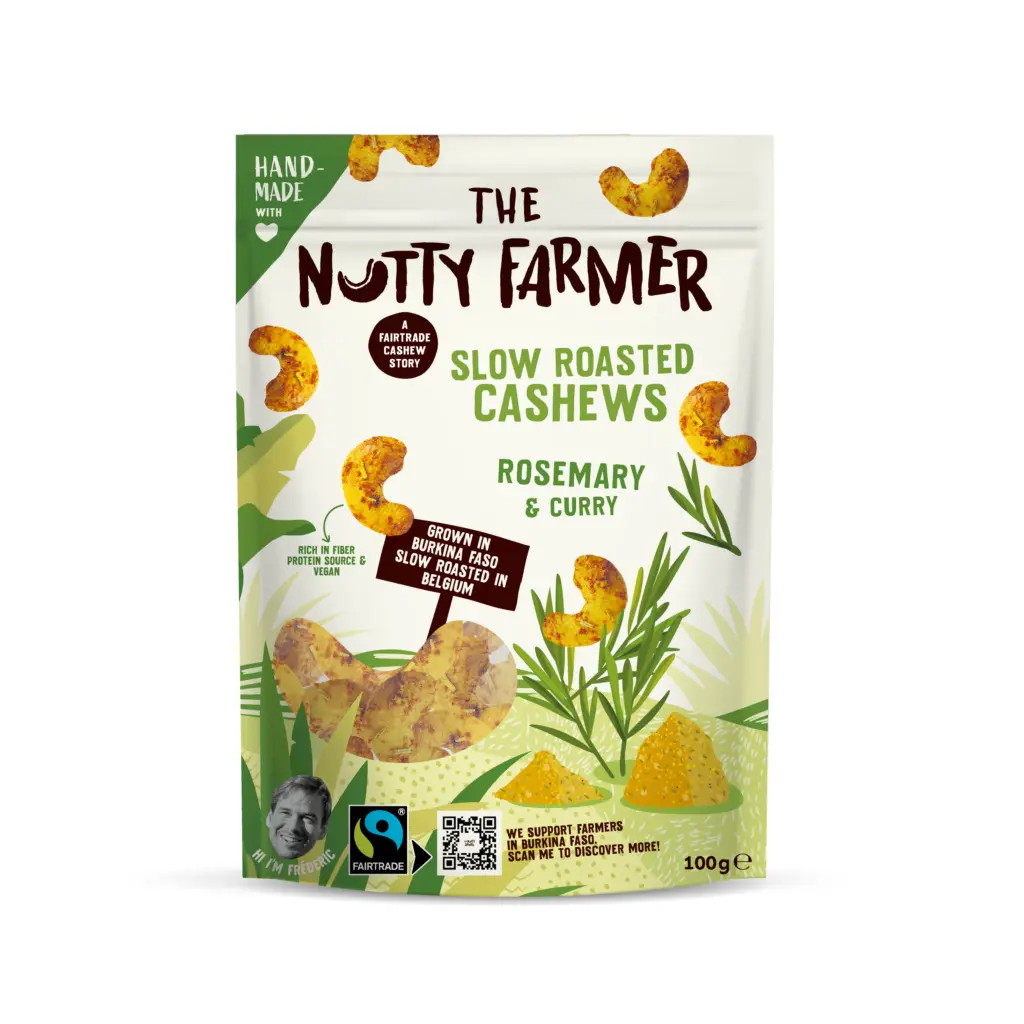 [15012] The Nutty Farmer Cashews – Rosemary & Curry (100g)