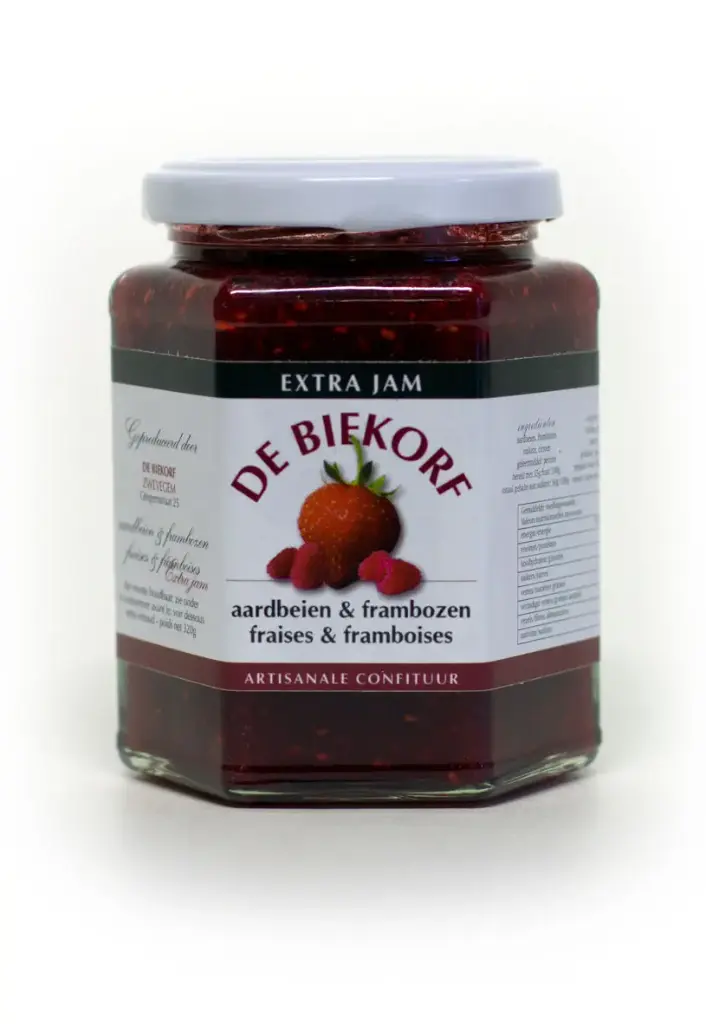 Artisanale confituur Biekorf aardbei & framboos XL