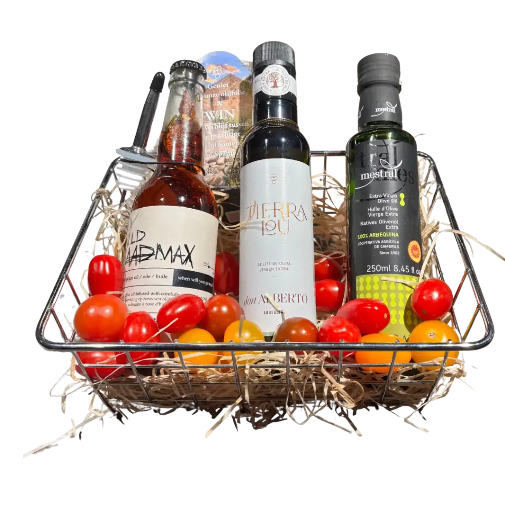 Geschenkmand  met olijfolie