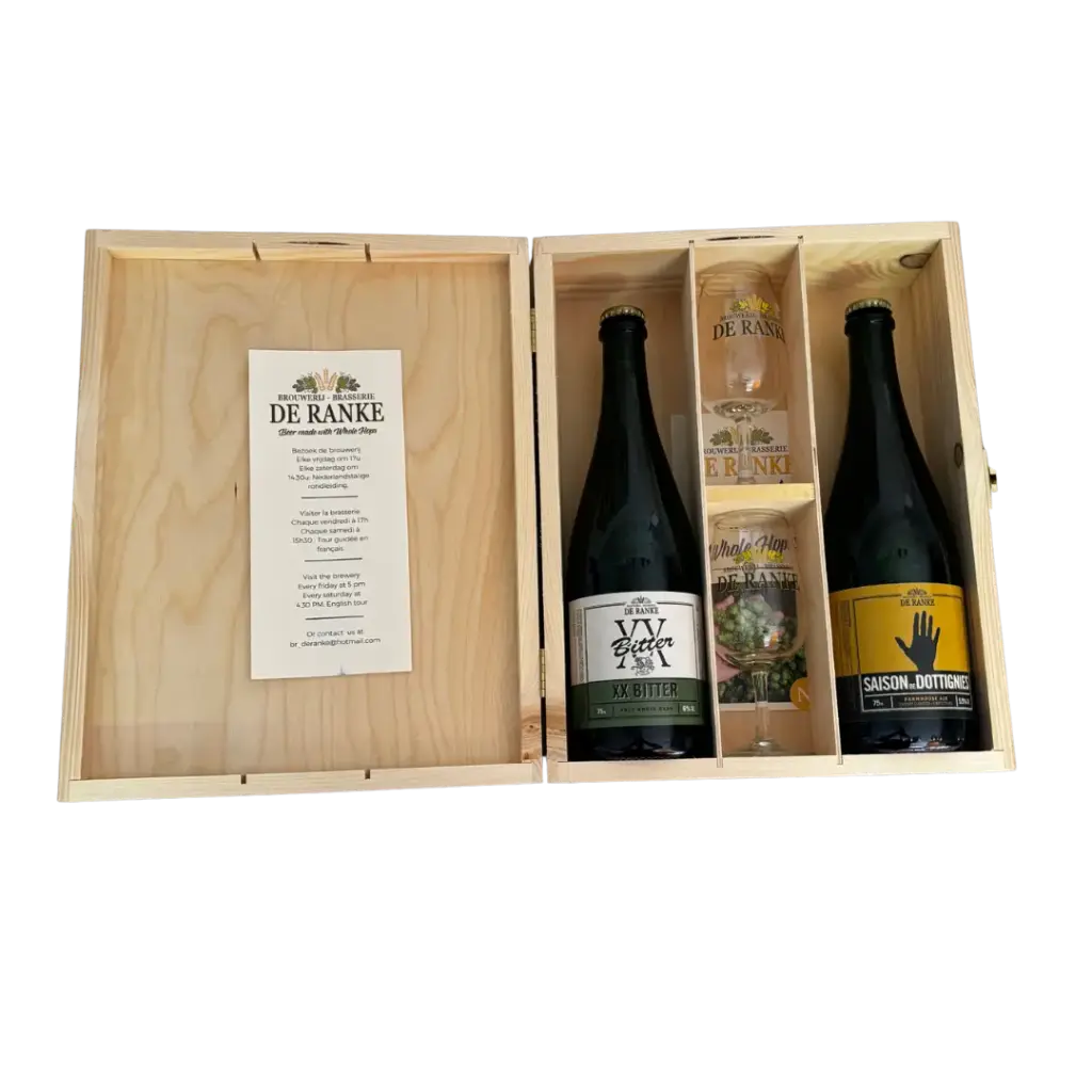 [24013] De Ranke Bierbox 2 x 75cl + 2x glas