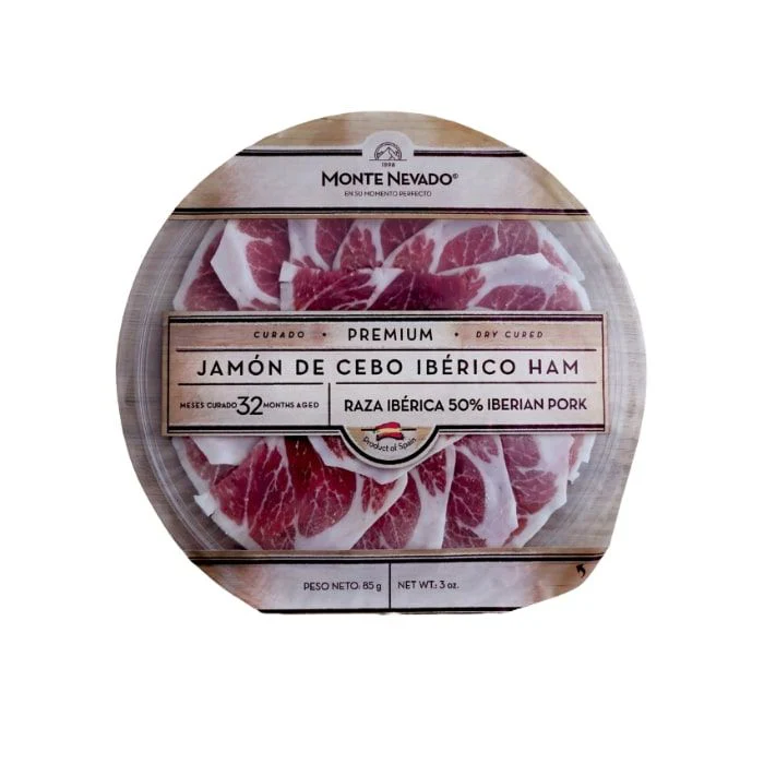 Monte Nevado Jamón De Cebo Ibérico Ham, 32 maanden oud, voorgesneden, 85 g