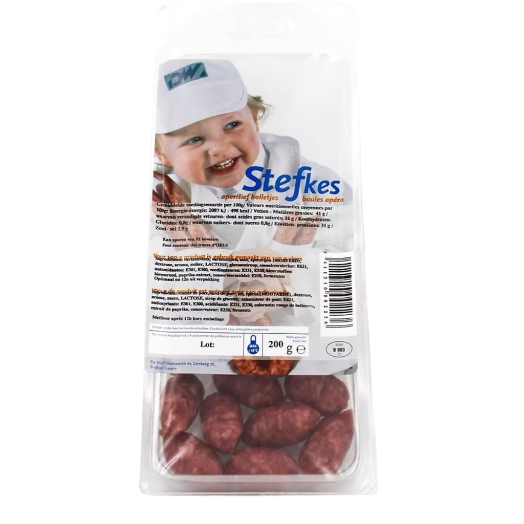 [64011] De Wulf Stefkes aperitiefworstjes 200g