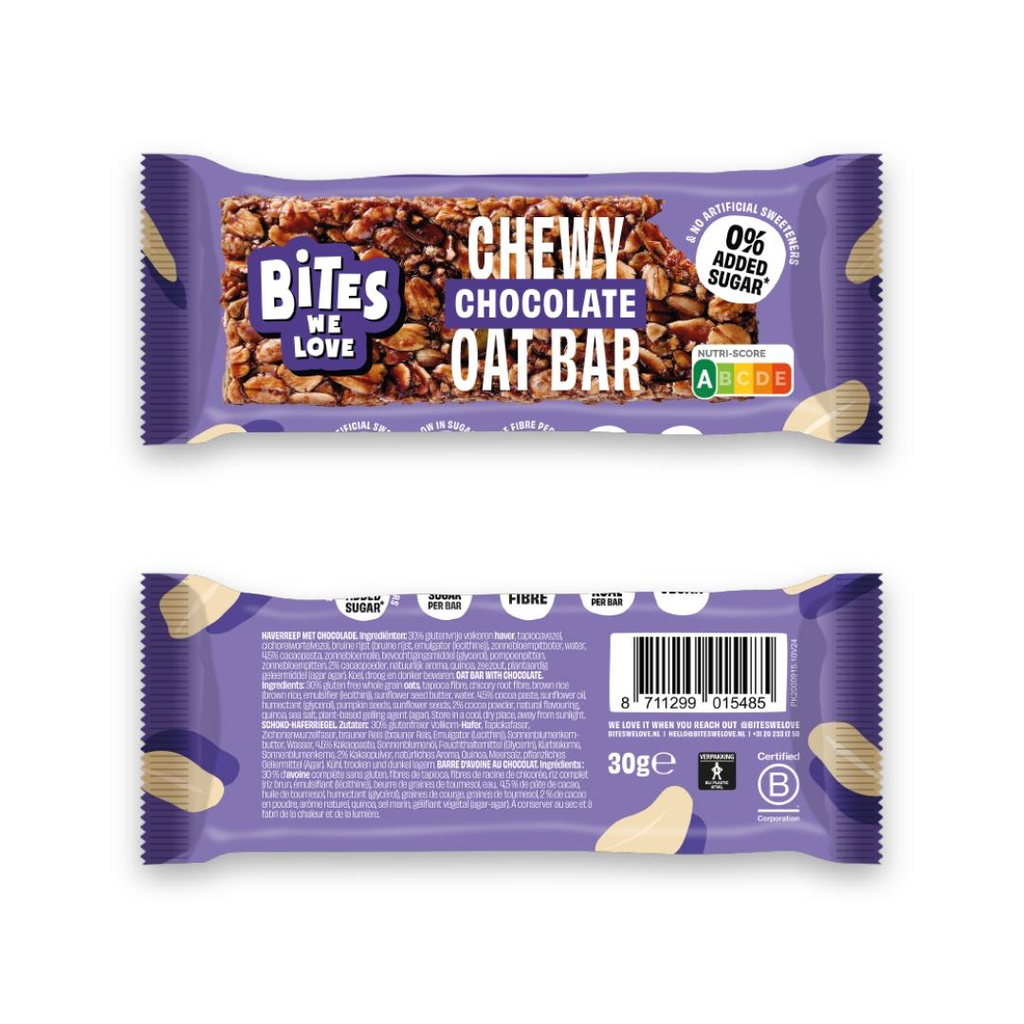 [74002] Bites We Love Chewy Oat Bar – Chocolate 30g