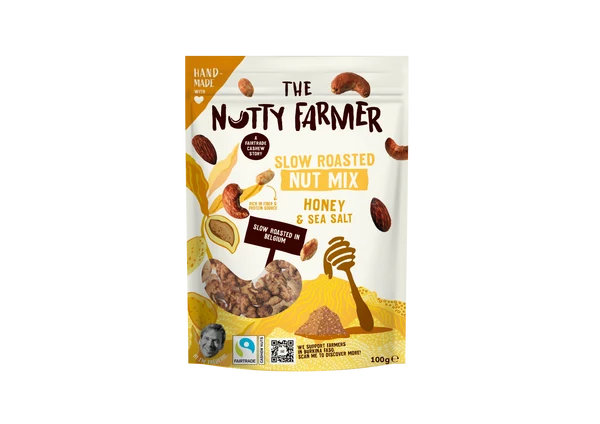 The Nutty Farmer Roasted Nut Mix honey sea salt 100g