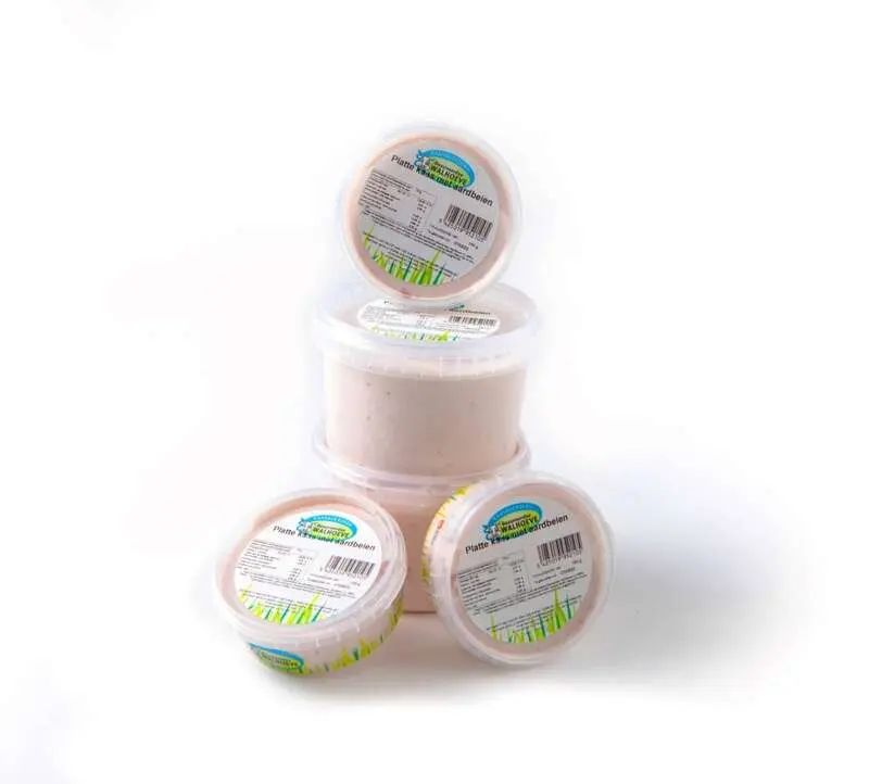 Platte kaas aardbei 450 gr