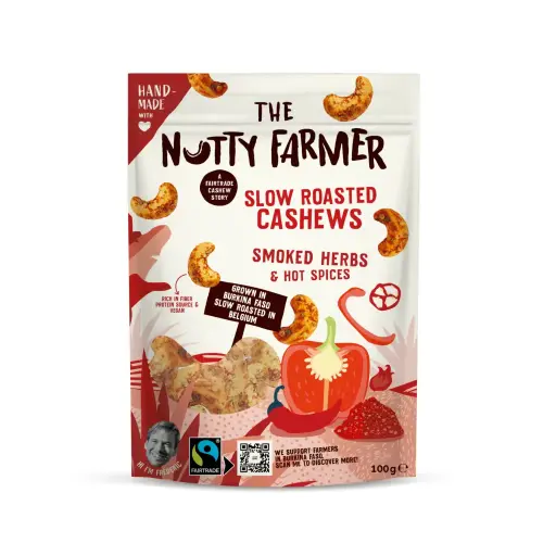 [15012] The Nutty Farmer Cashews – Smoked Herbs & Hot Spices (100g)