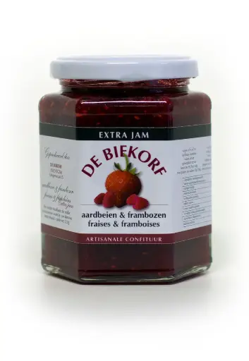 [3031] Artisanale confituur Biekorf aardbei & framboos XL