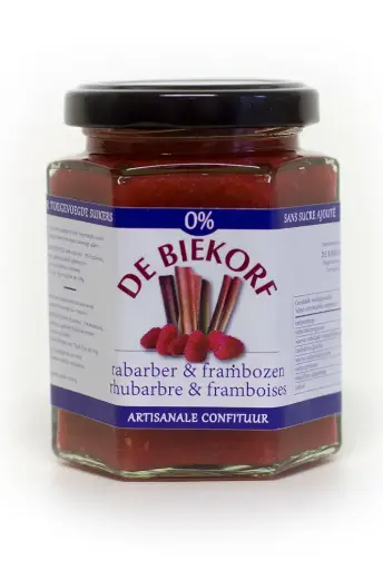 De Biekorf Artisanale Suikervrij Rabarber & Frambozen
