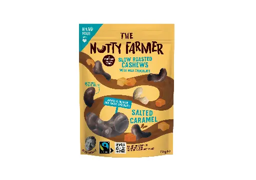 [15001] The Nutty Farmer Milk Chocolate Cashews – Salted Caramel 75g