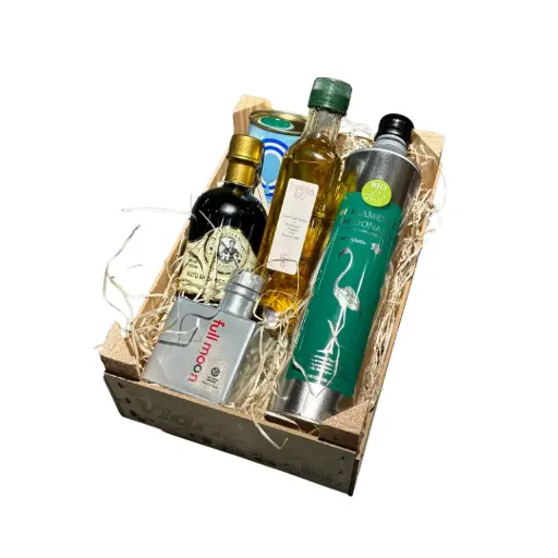 Geschenkmand olijfolie’s
